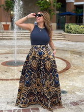 Load image into Gallery viewer, Belted Gold Print Maxi Skirt
