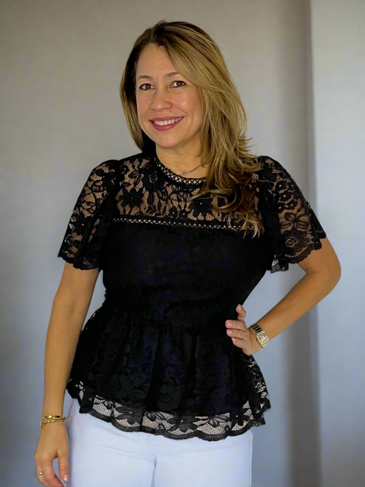 Peplum Lace Top