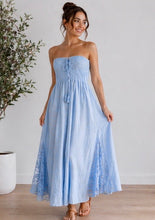 Load image into Gallery viewer, Strapless Linen Midi Dress
