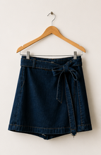 Load image into Gallery viewer, Denim Wrap Mini Skort
