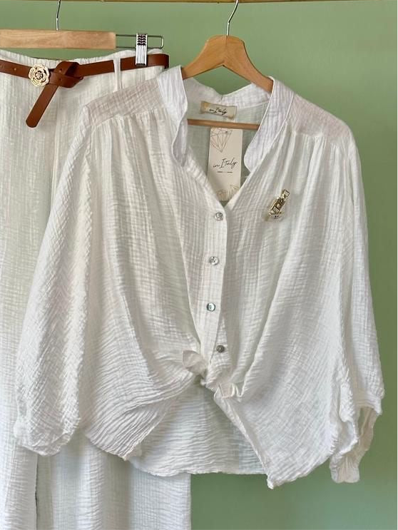 Summer White Blouse TOP ONLY