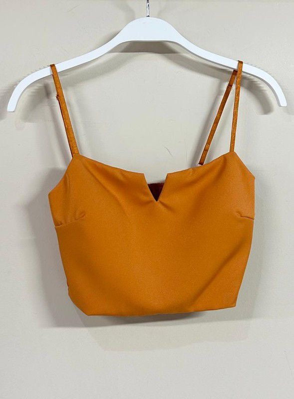 Orange Crop Top Blouse