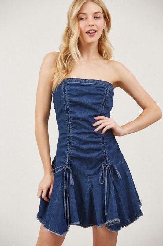Strapless Denim Mini Dress