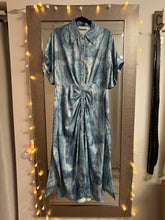 Load image into Gallery viewer, Silky Blue Dress w. Pearl Buttons
