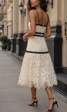 Load image into Gallery viewer, Ivory and black lace dress
