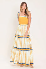 Load image into Gallery viewer, Yellow and Blue Stripes Maxi Dress
