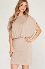 Load image into Gallery viewer, Shoulder Tie Beige Mini Dress
