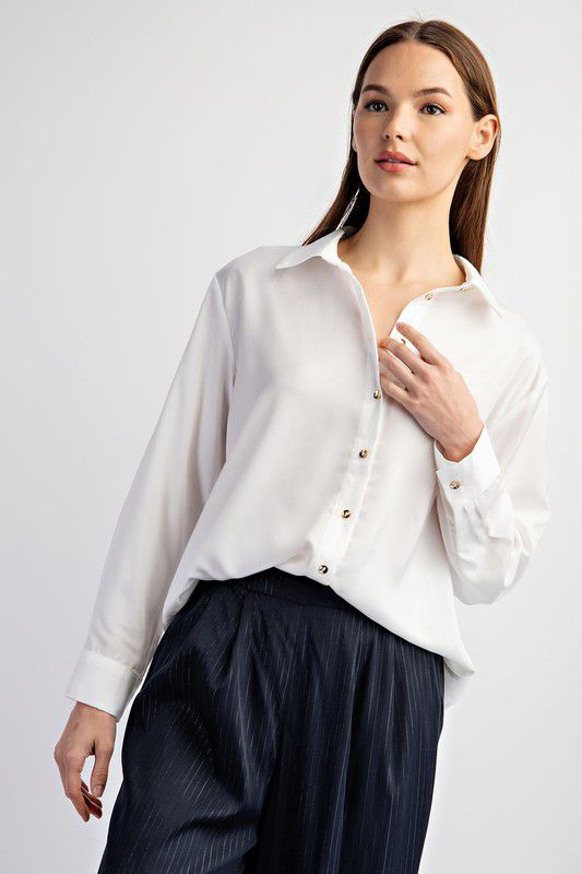 Basic Buttoned Down White Blouse