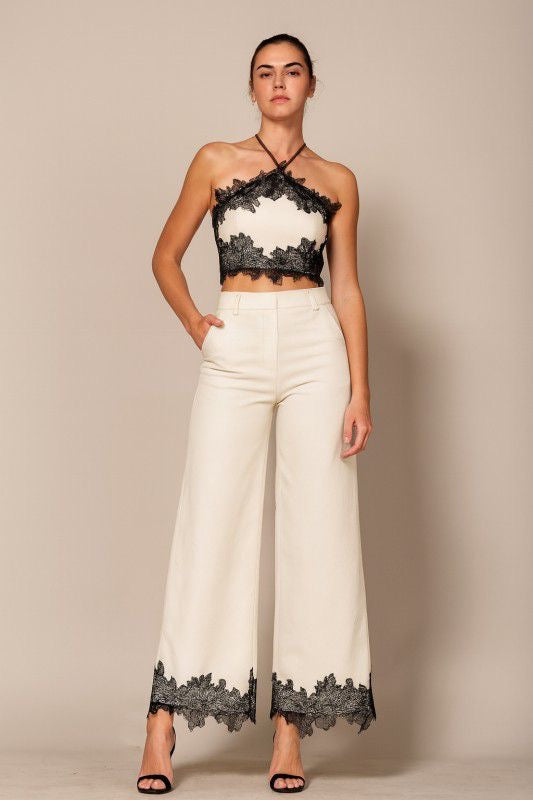 White & Black Lace Set