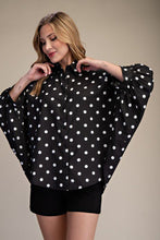 Load image into Gallery viewer, Polka Dot Blouse with Wide Sleeves
