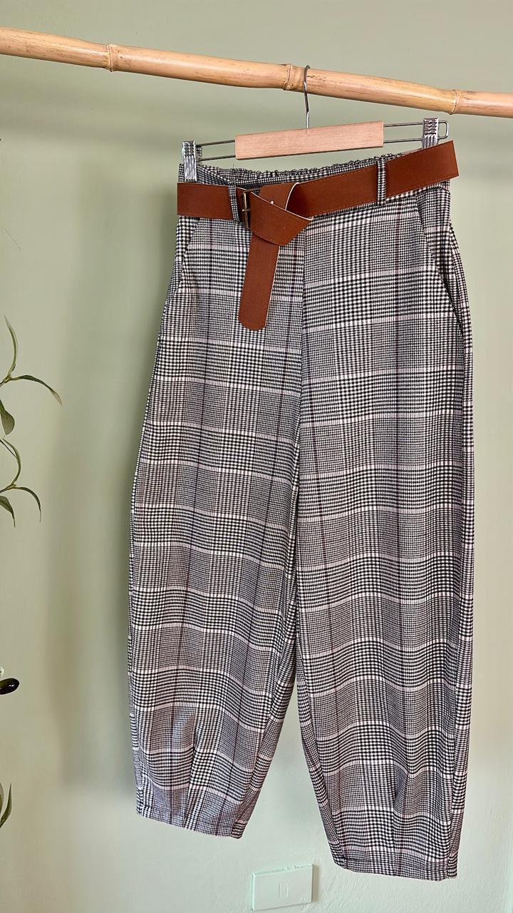 Scottish Print Barrel Pants