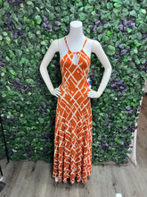 Load image into Gallery viewer, PIA Open Back Maxi Dress Orange Print
