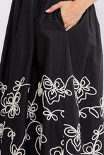 Load image into Gallery viewer, Black w/ white embroidery dress
