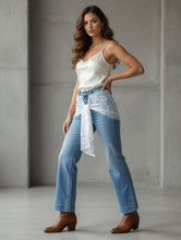Load image into Gallery viewer, Lace Trim Jeans
