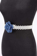 Load image into Gallery viewer, Denim Flower Belt
