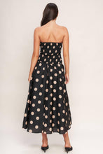 Load image into Gallery viewer, Polkadot Strapless Midi Dress
