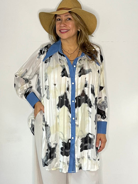 Cow print Shirt Dress