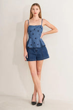 Load image into Gallery viewer, Midnight Polka Peplum Top
