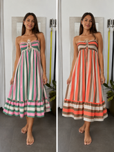 Load image into Gallery viewer, Strapless Cotton Dress (Neon Print)
