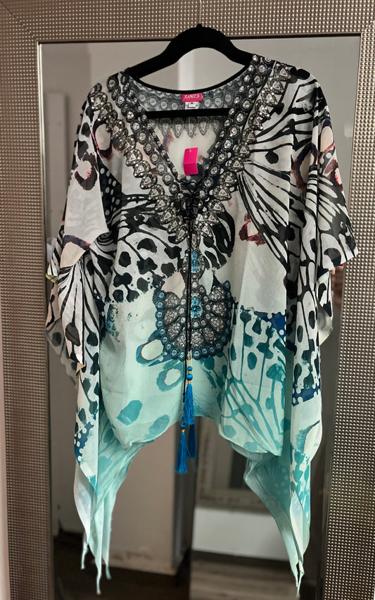 Butterfly Print Tunic Blouse
