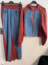 Load image into Gallery viewer, Burgundy Denim Travel Set
