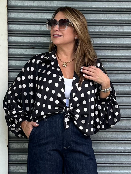Silk Polkadot Blouse