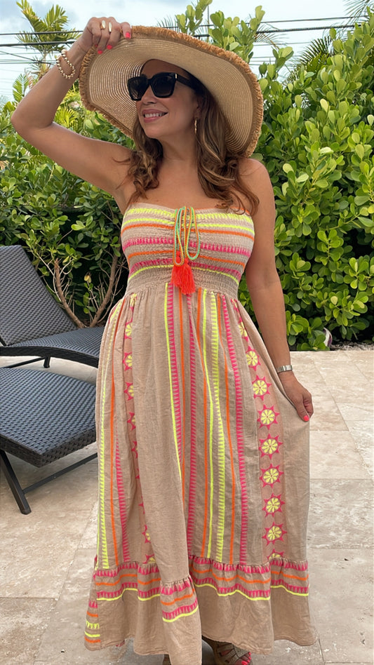 Linen Strapless Dress