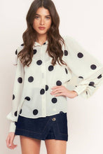 Load image into Gallery viewer, Polka Dot Blouse Ivory
