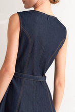 Load image into Gallery viewer, Denim Belted Midi Dress

