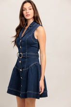 Load image into Gallery viewer, Belted Denim Mini Dress

