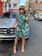 Load image into Gallery viewer, Green Floral Mini Dress
