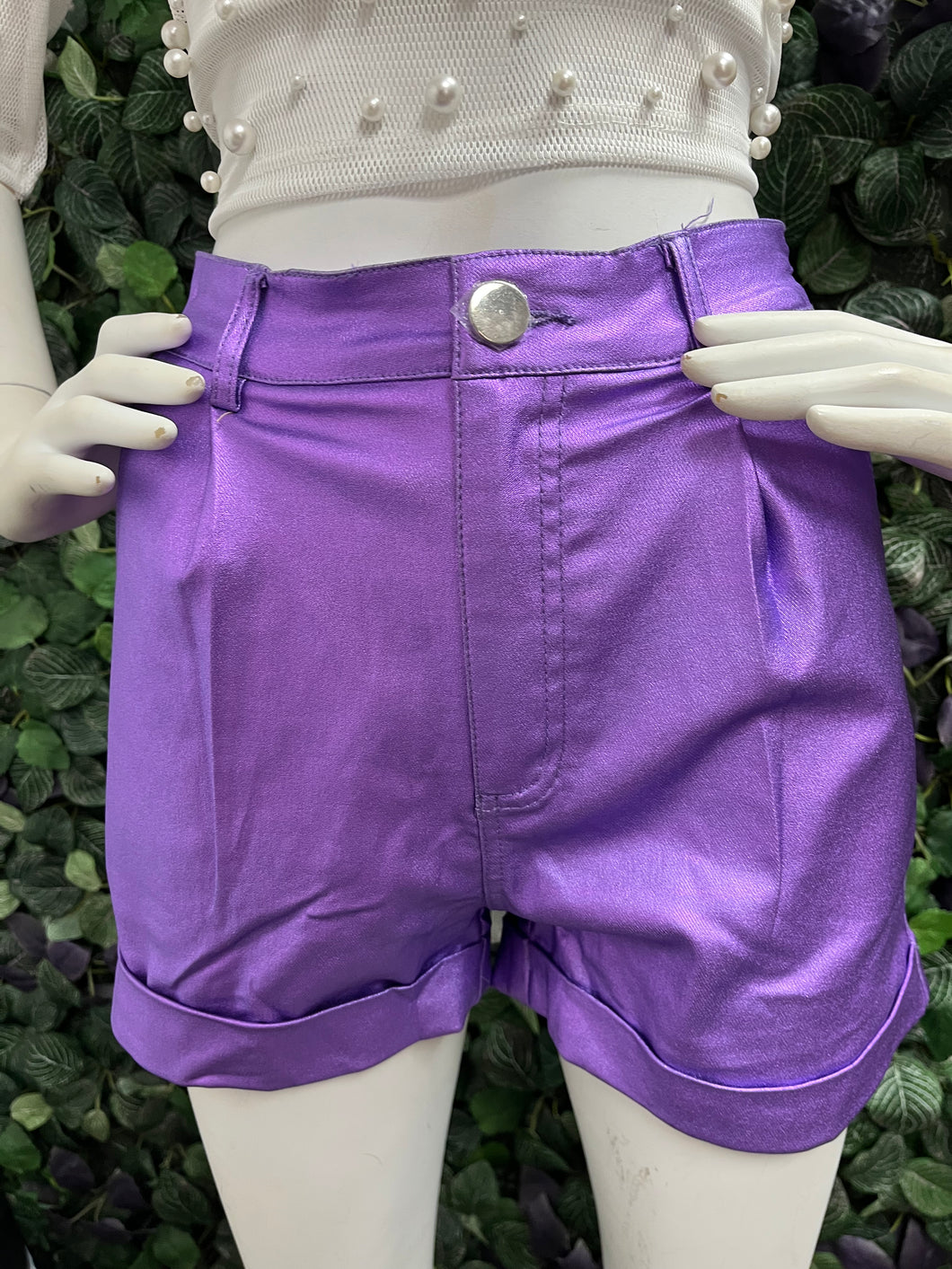 Metallic Purple Shorts