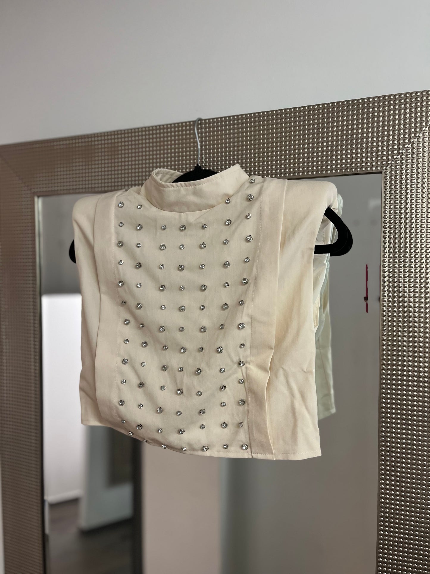 Shoulder Pad Crop Top