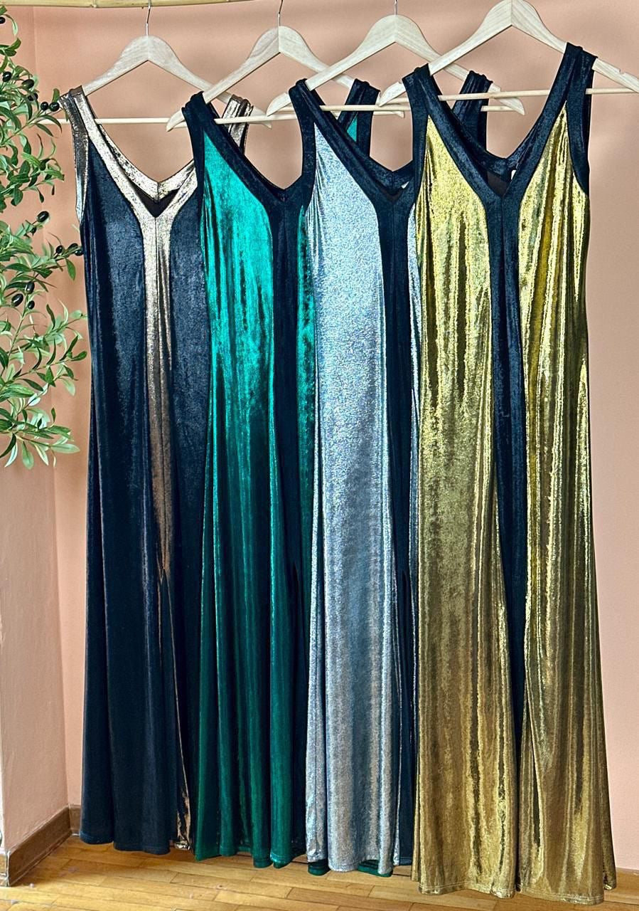 Metallic Maxi Dress