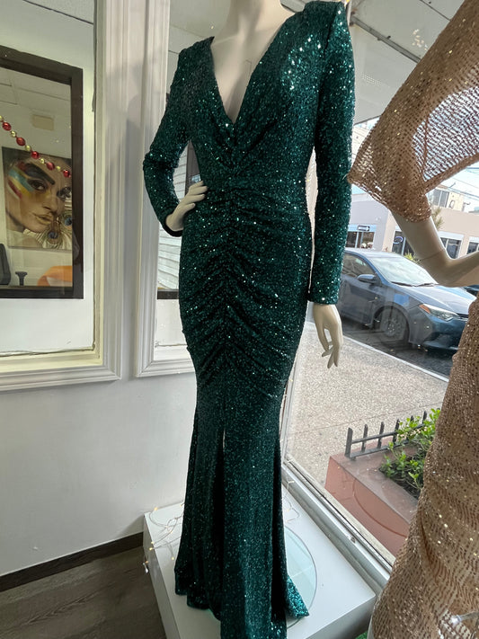 Formal Green Sequin Dress
