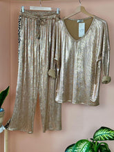 Load image into Gallery viewer, Metallic Top &amp; Pant Set
