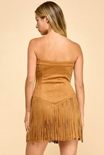 Load image into Gallery viewer, Suede Strapless Mini Dress
