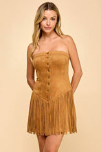 Load image into Gallery viewer, Suede Strapless Mini Dress
