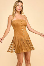 Load image into Gallery viewer, Suede Strapless Mini Dress
