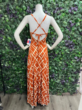 Load image into Gallery viewer, PIA Open Back Maxi Dress Orange Print
