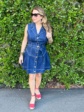 Load image into Gallery viewer, Belted Denim Mini Dress
