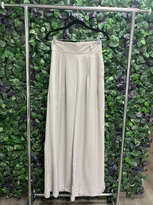 Cream High Waisted Palazzo Pants