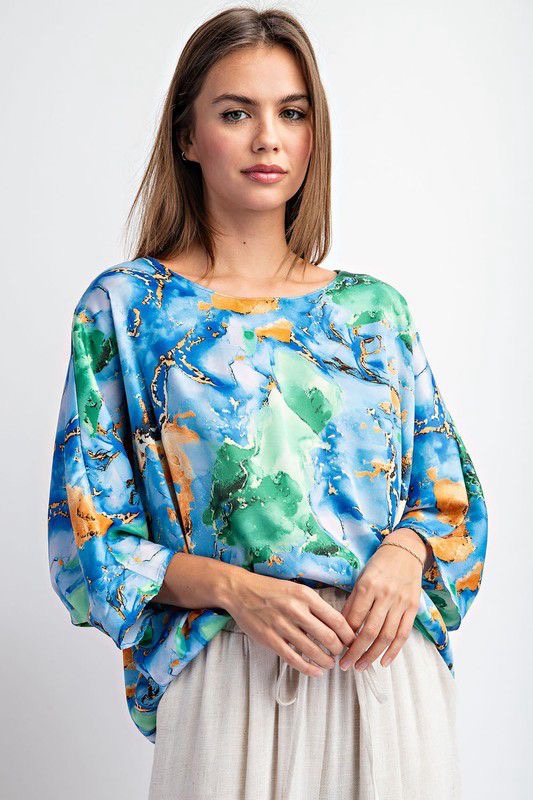 Blue Marble Blouse