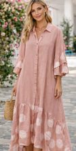 Load image into Gallery viewer, Linen Polka Dot Maxi Dress (Flowy Tunic)
