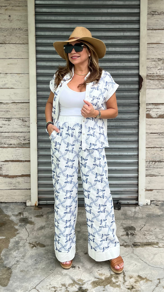 Blue Eyelet Set