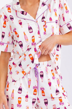 Load image into Gallery viewer, White &amp; Purple Champagne PJ’s
