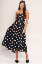 Load image into Gallery viewer, Polkadot Strapless Midi Dress
