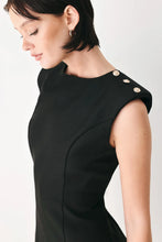 Load image into Gallery viewer, Ebony Modern Edge Woven Mini Shift Dress

