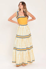 Load image into Gallery viewer, Yellow and Blue Stripes Maxi Dress
