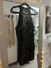 Load image into Gallery viewer, Black Sequins Mini Dress
